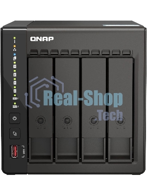 Сетевое хранилище SMB QNAP TS-453E-8G NAS, 4-tray w/o HDD. 2xHDMI-port. 4-core Celeron J6412 2-2.6 GHz, 8Gb DDR, 2x2.5Gb LAN, 2 x M.2 2280 PCIe Gen 3 x2, 2x USB 3.2 Gen 2 (10Gbps) Port, 2x USB 2.0 port