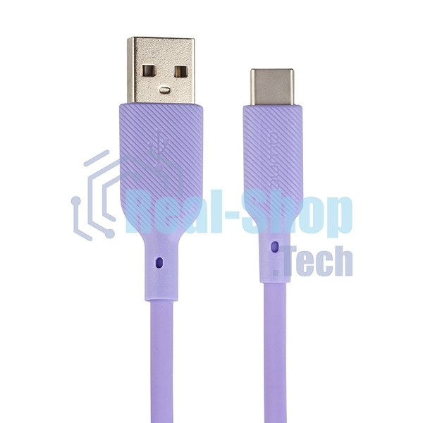 Кабель QUMO 32961 USB-A на Type-C, силиконовый, 1м, 3A, 18W (фиолетовый)