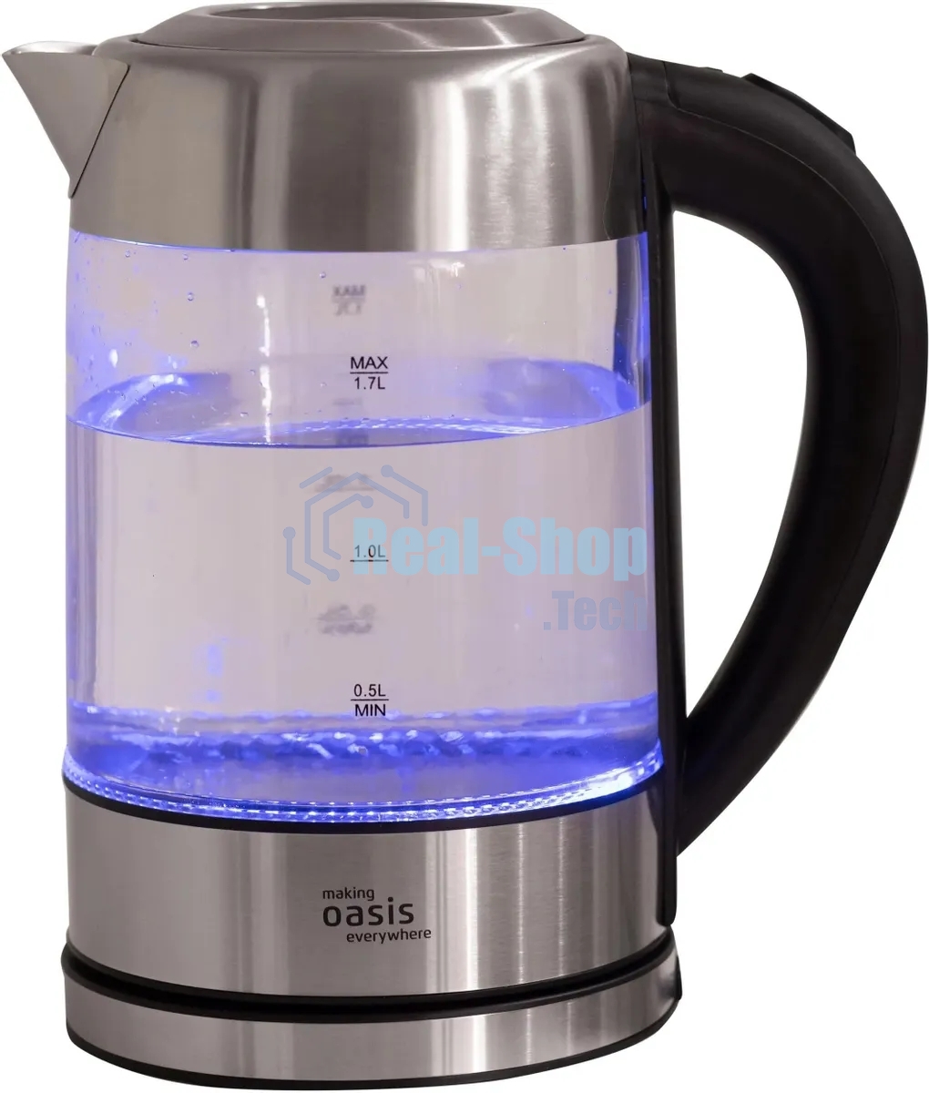 Чайник электрический OASIS K-7GS стальной+черный 1,7л. 2200Вт