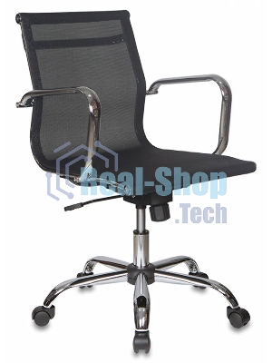 Кресло руководителя Бюрократ CH-993-LOW/M01 черный M01, низкая спинка, сетка, крестовина хром