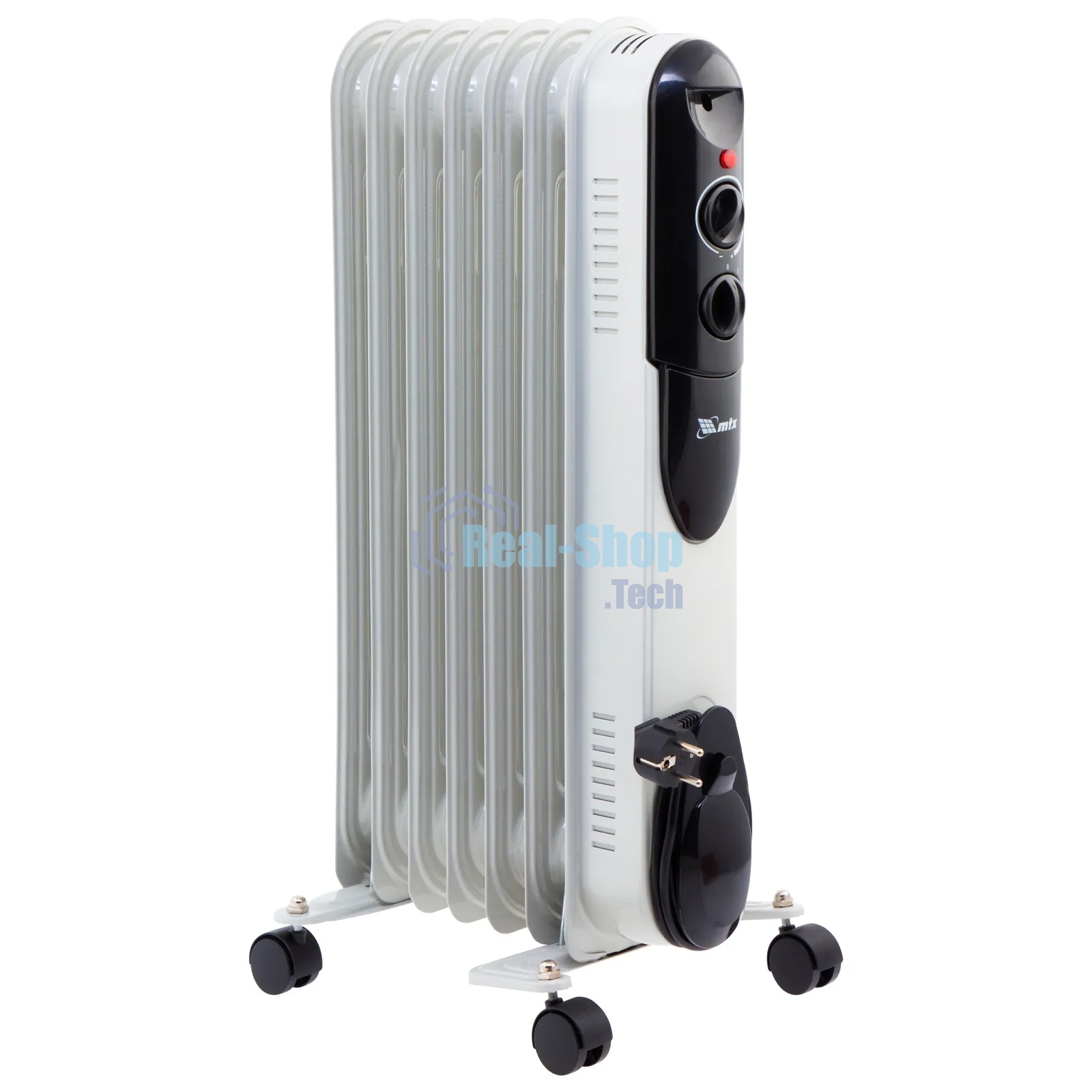 Обогреватель масляный MTX OCH-1500, белый, 1500 Вт, 15 м2, термостат