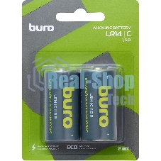 Батарея Buro Alkaline LR14 C 7500mAh (2шт) блистер, 1.5 В