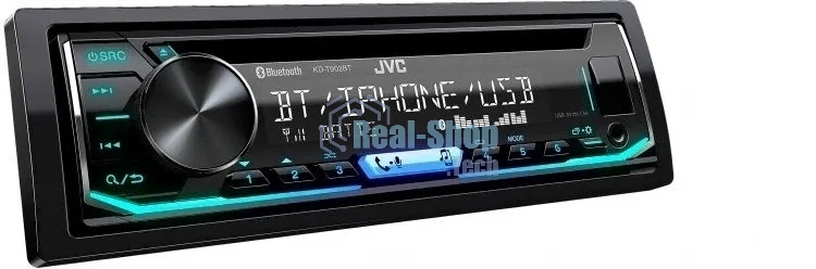 Автомагнитола JVC KD-T902BT, 1 DIN, CD, Bluetooth, USB Type-A, AUX, пульт ДУ, съёмная панель