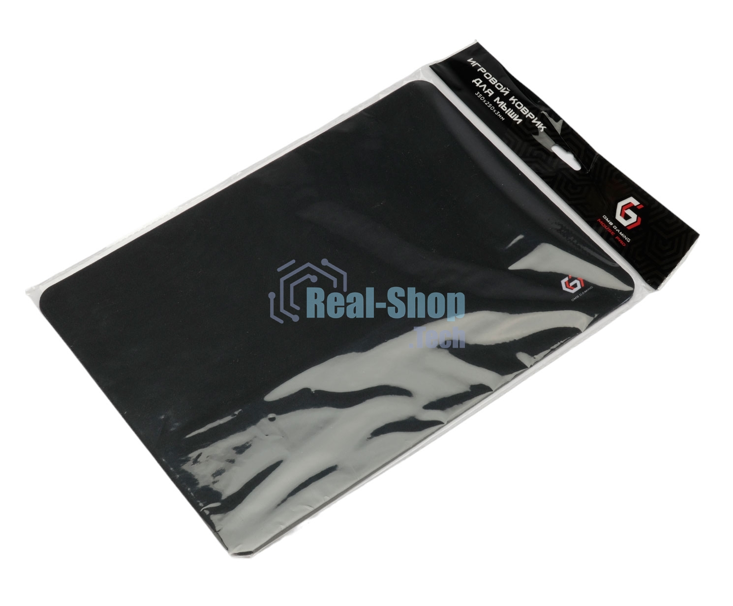Коврик для мыши Gembird MP-35-25-BLACK, черный, 350х250х3мм, ткань/резина, пакет