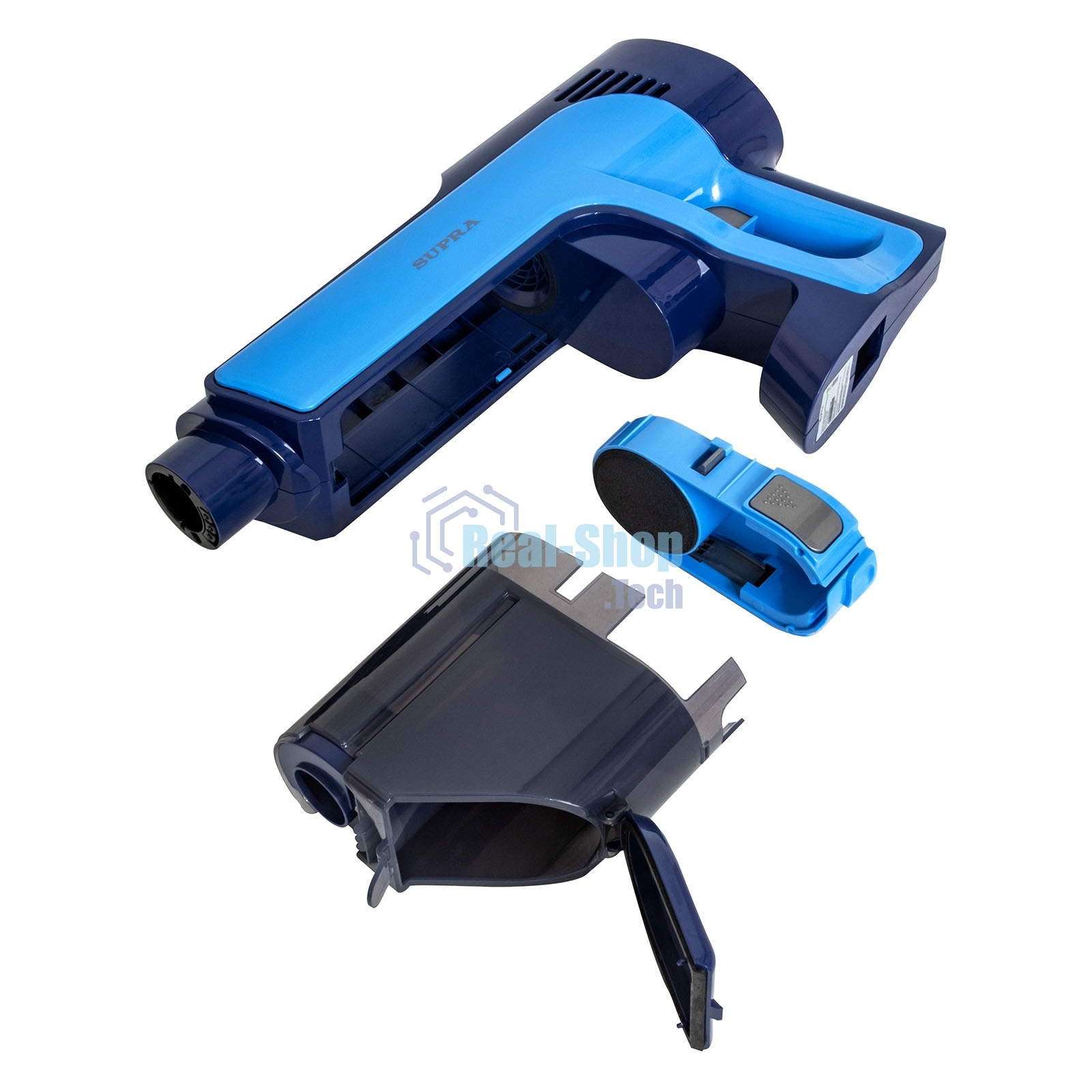 Пылесос вертикальный SUPRA VCS-5081 синий, питание от аккумулятора, 300 Вт, уборка сухая, пылесборник 1 л, работа от АКБ max 30 мин.