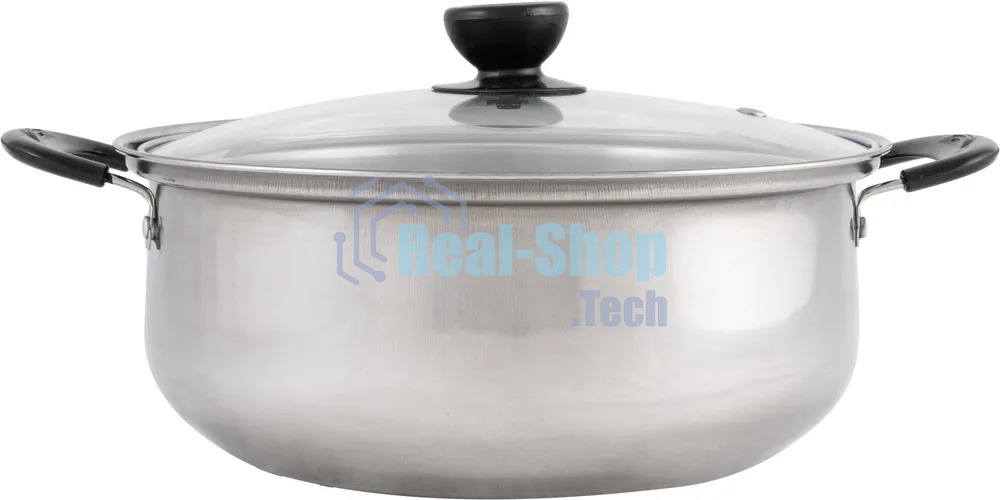 Кастрюля Promo, объем 2,9 л, из нержавеющей стали с крышкой из жаропрочного стекла 104615