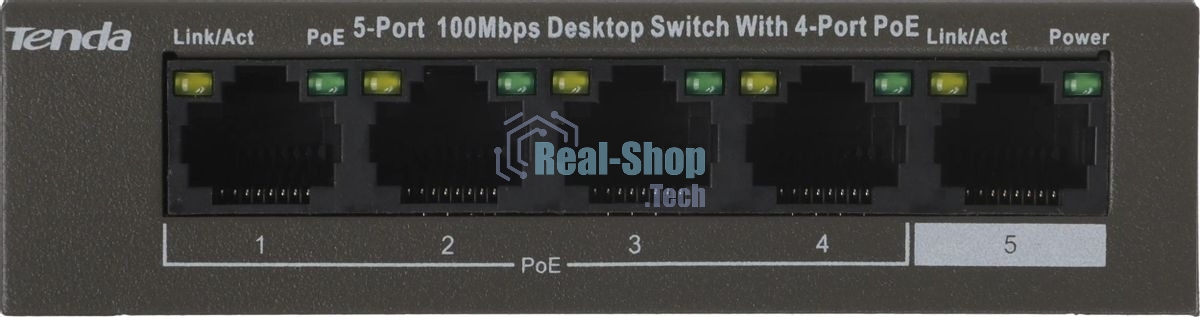 Коммутатор Tenda TEF1105P-4-38W 5PORT 10/100M