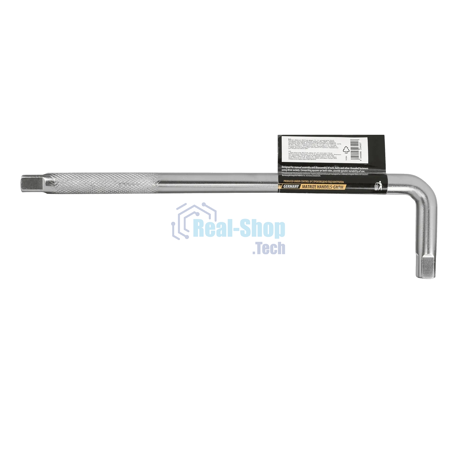 Вороток Г-образный Denzel 300x75 мм, квадрат 1/2