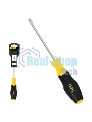 Отвертка шлицевая Deli DL6330751N 3х75мм сталь Cr-V, двухкомпонентная прорезиненная рукоять