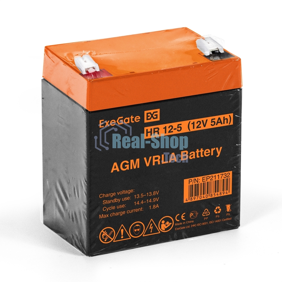 Батарея для ИБП ExeGate EP211732RUS HR 12-5/EXG1250 (12V 5Ah 1221W), клеммы F2