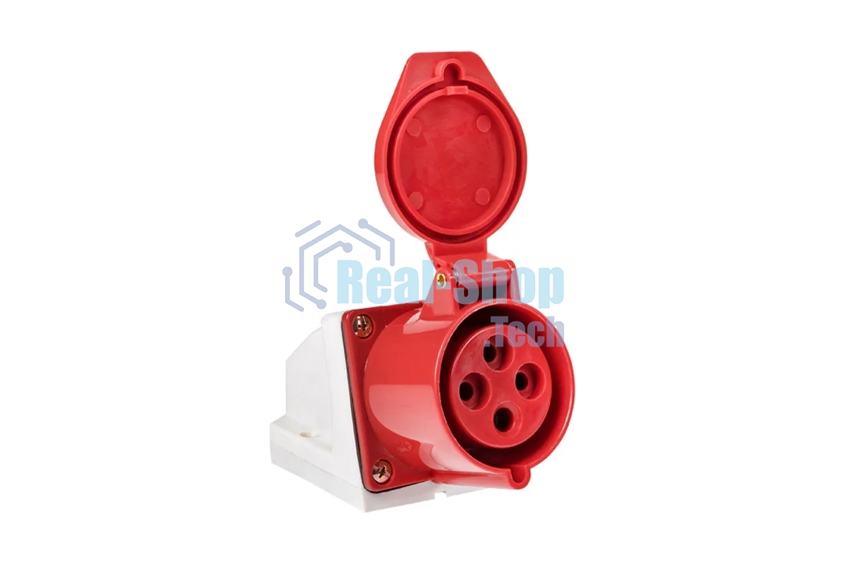 Розетка стационарная наружная EKF ps-114-16-380 16А 380В 3P+РЕ IP44 (114)