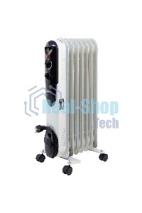 Обогреватель масляный MTX OCH-1500, белый, 1500 Вт, 15 м2, термостат