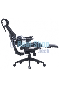 Кресло компьютерное Cactus CS-CHR-MC01-BK черный, сетка, эко.кожа, с подголов. крестов. пластик