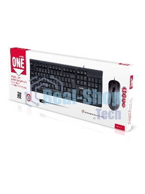 Комплект клавиатура+мышь Smartbuy ONE SBC-114282-K проводной, USB, 2400 DPI, чёрный