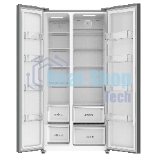 Холодильник Korting KNFS 94099 XN черная нержавеющая сталь двухкамерный 431/252л морозилка сбоку, No Frost, Side by Side