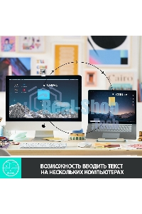 Клавиатура беспроводная Logitech MX Keys Mini (920-010501), USB, Bluetooth/Радиоканал, темно-серый/черный