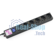 Сетевой фильтр Powercube SPG6-B-3M 3м, 6 розеток, черный, коробка