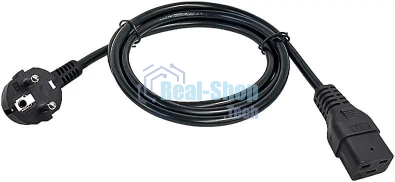 Шнур питания ITK PC-C19D-1M C19-Schuko проводник.:3x1.5мм2 1м 230В 16А (упак.:1шт) черный