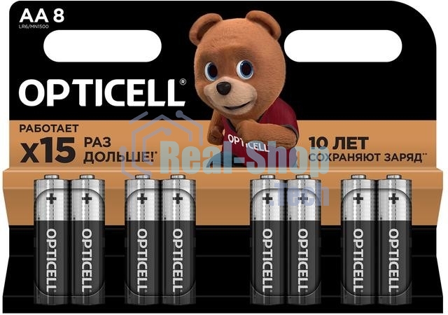 Элемент питания алкалиновый AA/LR6 (блист. 8шт) Basic Opticell 5051008