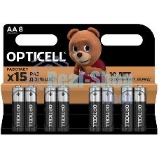 Элемент питания алкалиновый AA/LR6 (блист. 8шт) Basic Opticell 5051008