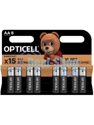 Элемент питания алкалиновый AA/LR6 (блист. 8шт) Basic Opticell 5051008