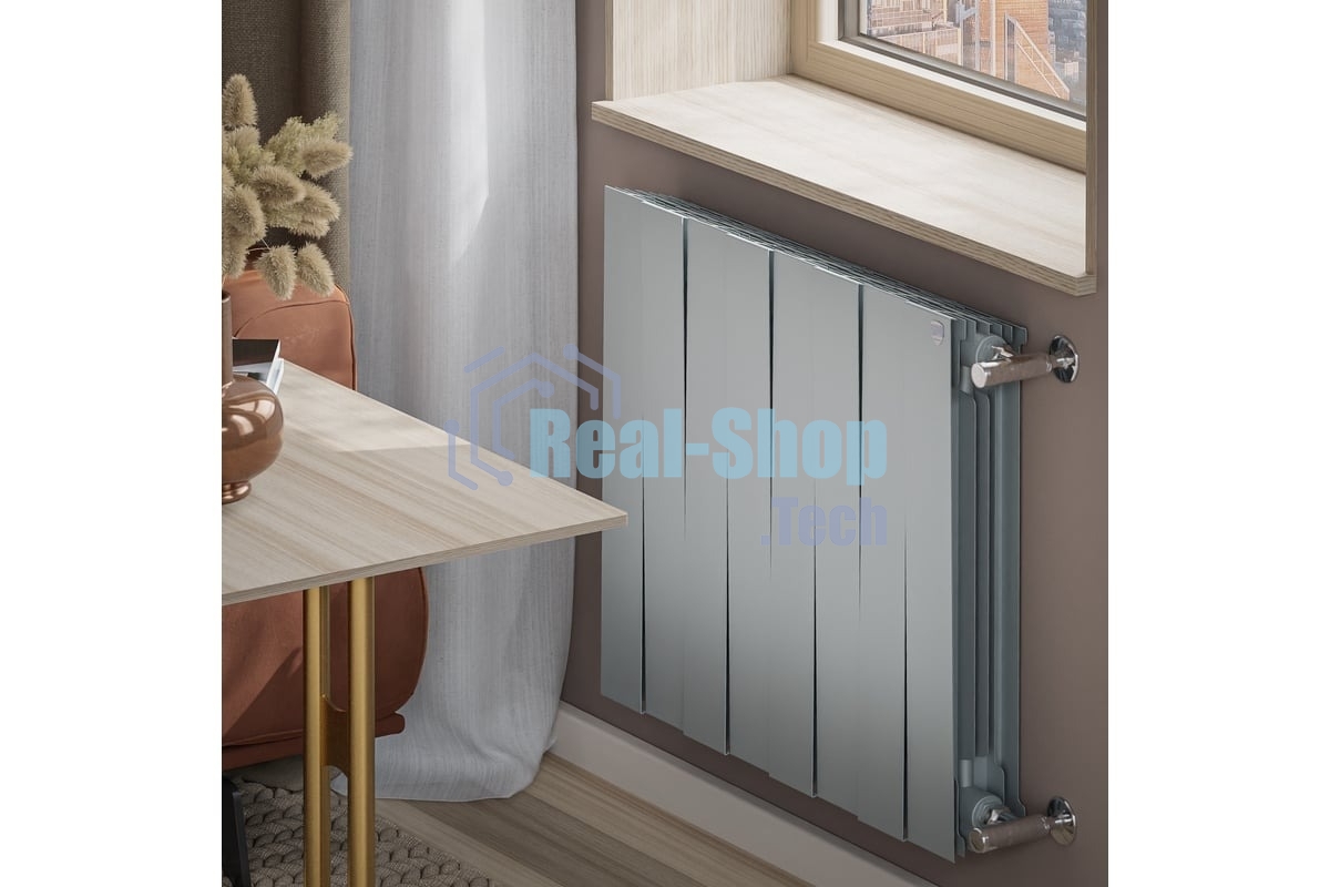 Радиатор биметаллический Royal Thermo PianoForte 500 Серебристый VR80 - 8 секц.