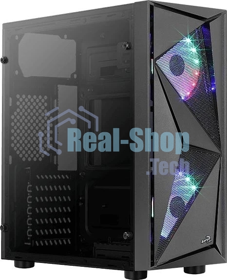 Компьютерный корпус Aerocool/Formula Glider Cosmo V1 без БП, ATX, боковое окно (закаленное стекло), черный