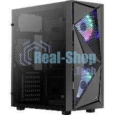 Компьютерный корпус Aerocool/Formula Glider Cosmo V1 без БП, ATX, боковое окно (закаленное стекло), черный