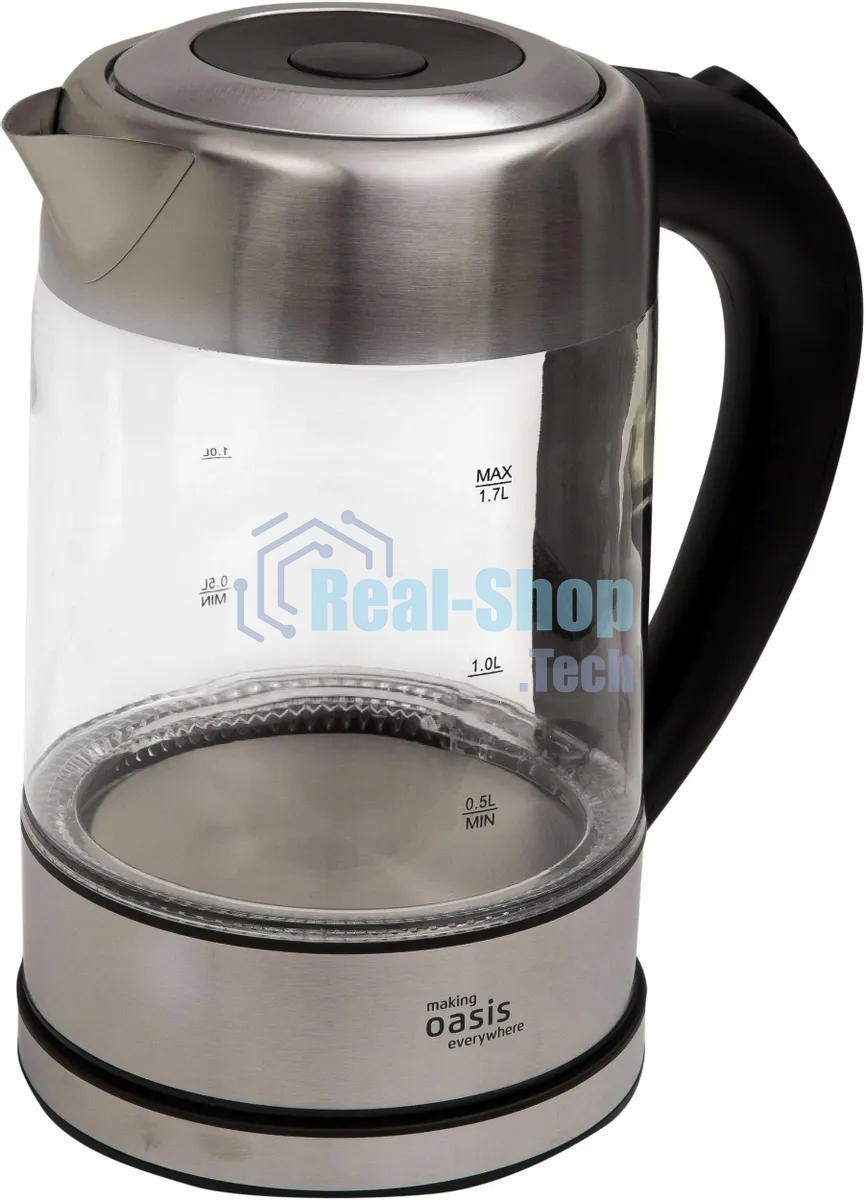 Чайник электрический OASIS K-7GS стальной+черный 1,7л. 2200Вт