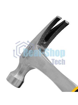 Молоток-гвоздодер Denzel 350 г, цельнометаллический, двухкомпонентная рукоятка