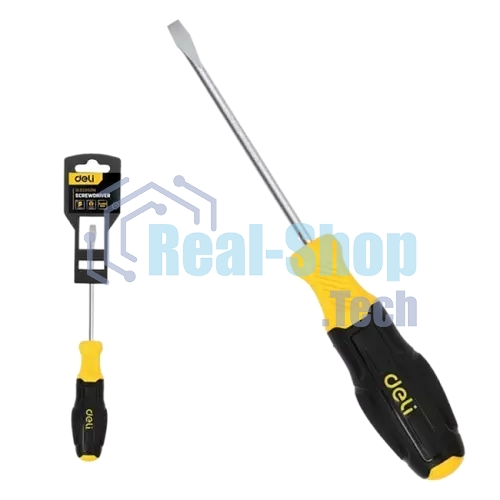 Отвертка шлицевая Deli DL6331501N 3х150мм сталь Cr-V, двухкомпонентная прорезиненная рукоять