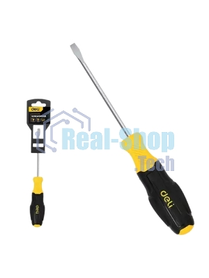 Отвертка шлицевая Deli DL6331501N 3х150мм сталь Cr-V, двухкомпонентная прорезиненная рукоять