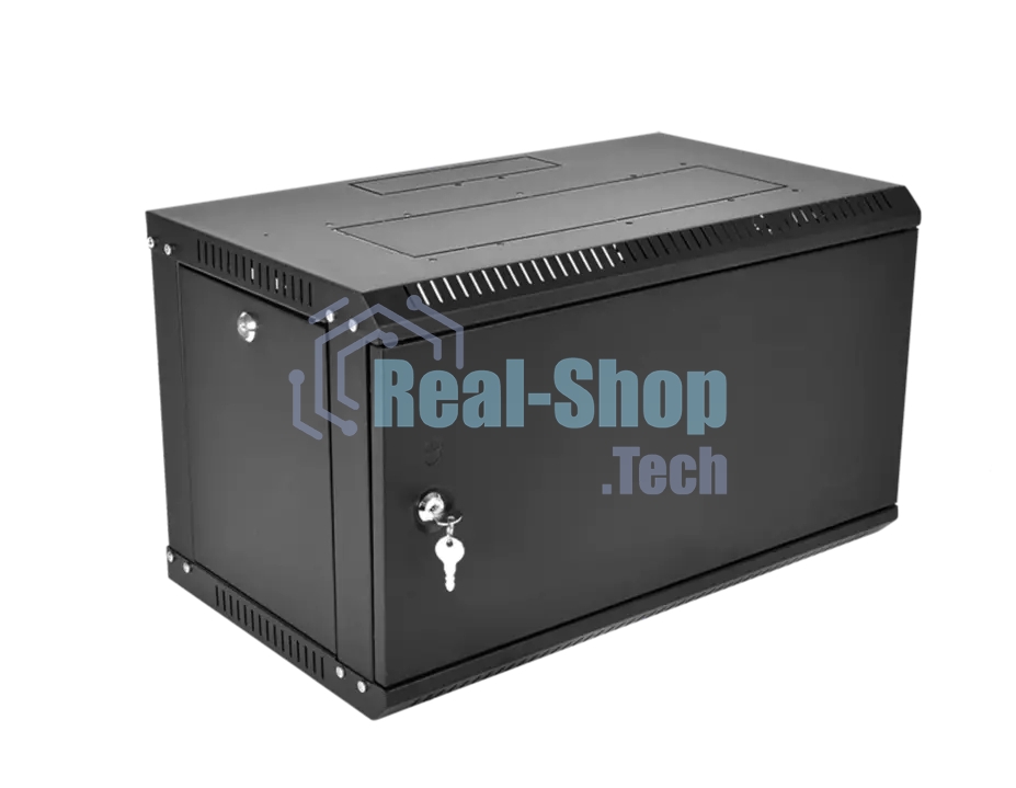 Шкаф телекоммуникационный настенный разборный ЦМО ЭКОНОМ 9U (600 x 650) дверь металл, черный (ШРН-Э-9.650.1-9005)