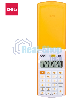 Калькулятор карманный Deli E39217/OR оранжевый 8-разр.