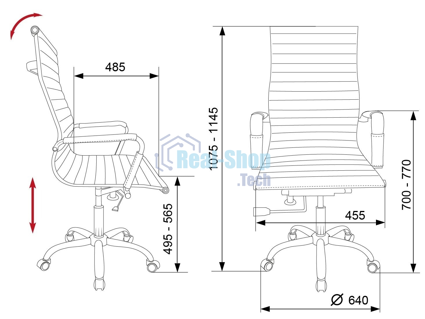 Кресло руководителя Бюрократ CH-883/BLACK черный, искусственная кожа, крестовина хром