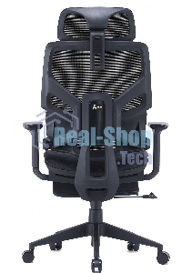 Кресло компьютерное Cactus CS-CHR-MC01-BK черный, сетка, эко.кожа, с подголов. крестов. пластик