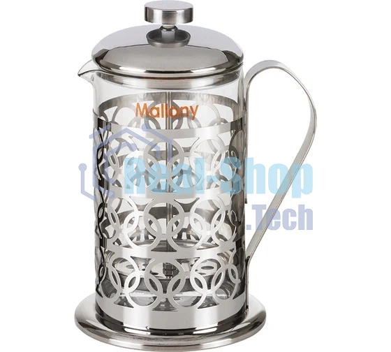 Френч-пресс MALLONY OLIMPIA, 800 мл, из жаропрочного стекла, в корп из нерж ст, T046-800ML (95092)