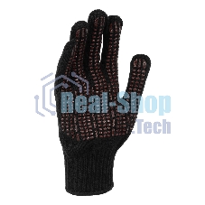 Перчатки трикотажные Сибртех акрил, усиленные, ПВХ-гель Протектор, черный, 10 класс