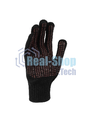 Перчатки трикотажные Сибртех акрил, усиленные, ПВХ-гель Протектор, черный, 10 класс
