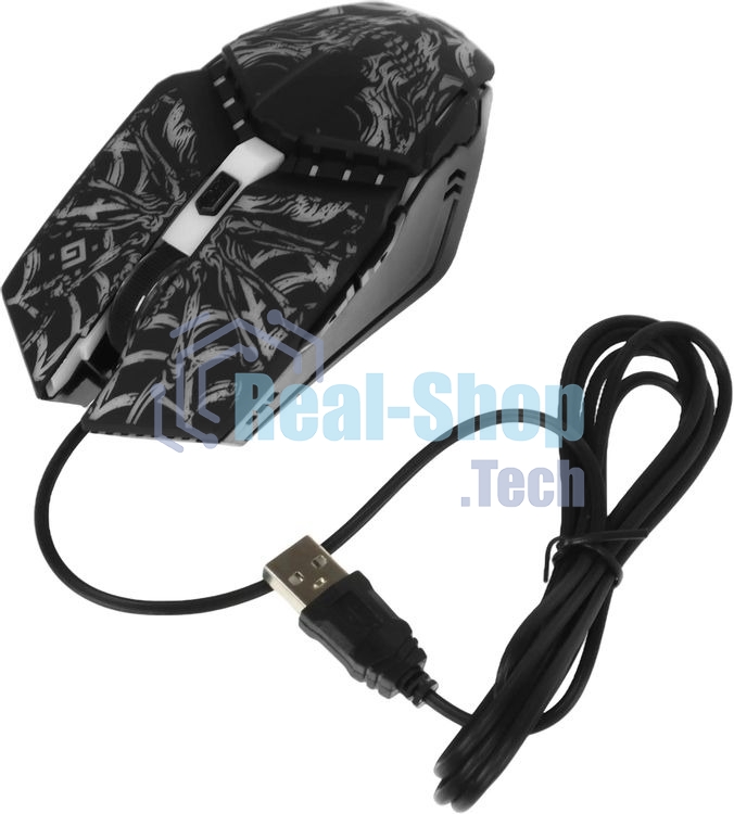 Мышь проводная Defender Prototype GM-670L черный, 2400 dpi, USB, кнопки - 6