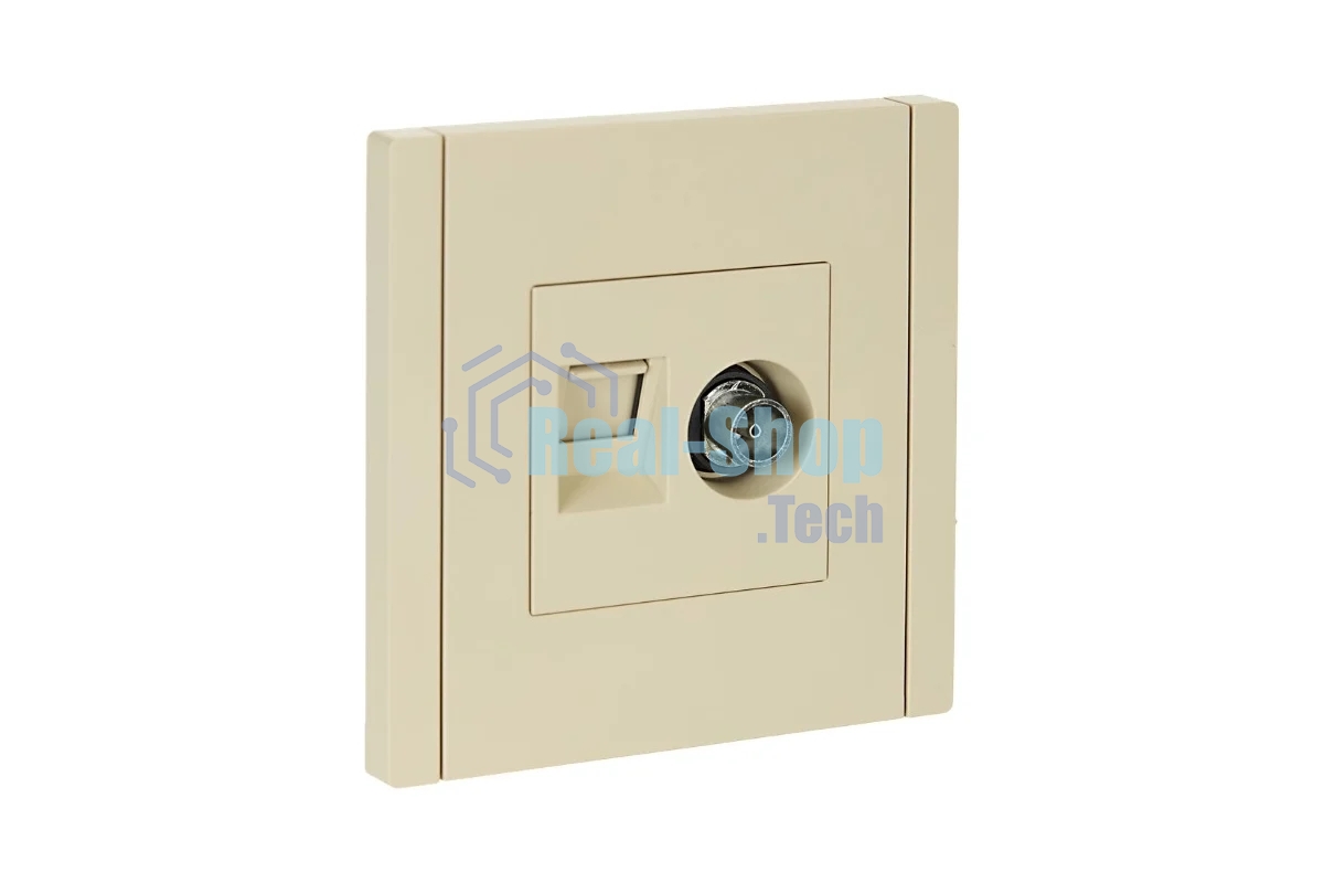 Розетка двойная TV+RJ45 кат.5E IEK FORTE&PIANO FP436 ваниль