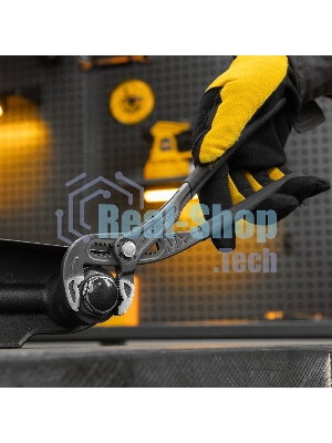 Клещи переставные Denzel кнопочный механизм, обливные рукоятки, 250 мм