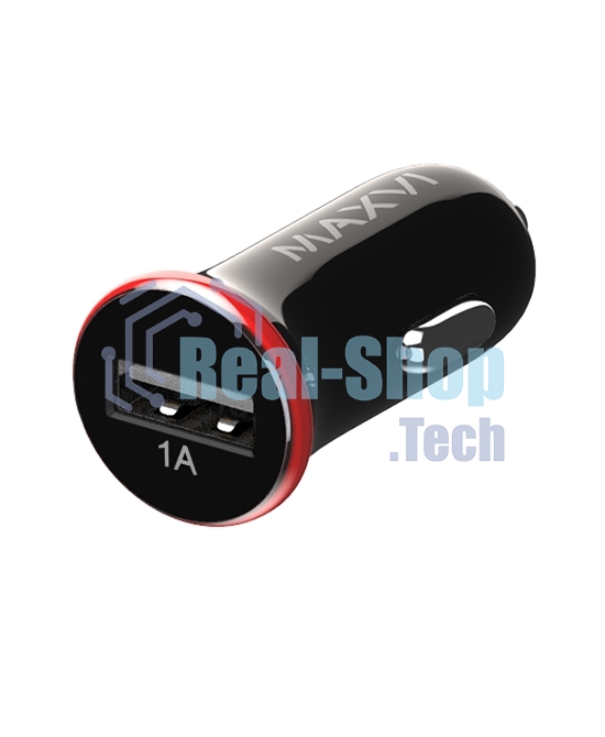 Автомобильное зарядное устройство Maxvi CCM-101BR USB 1А черно-красный