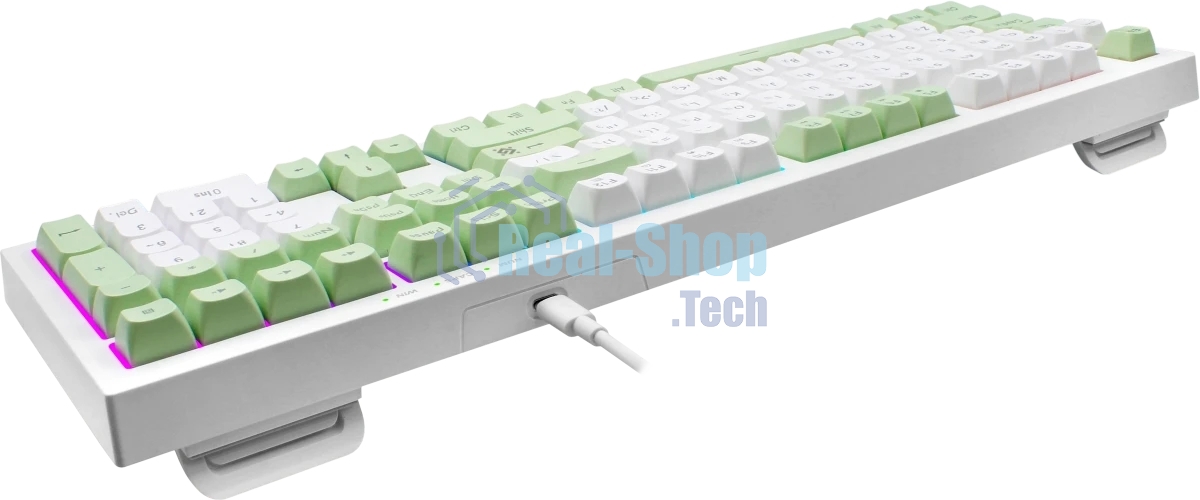 Клавиатура Defender Karon GK-129 проводная, USB Type-A, белый/зеленый