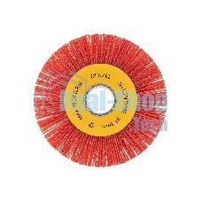 Щетка для УШМ Denzel 125 мм, плоская, нейлоновая щетина, посадка 22,2 мм