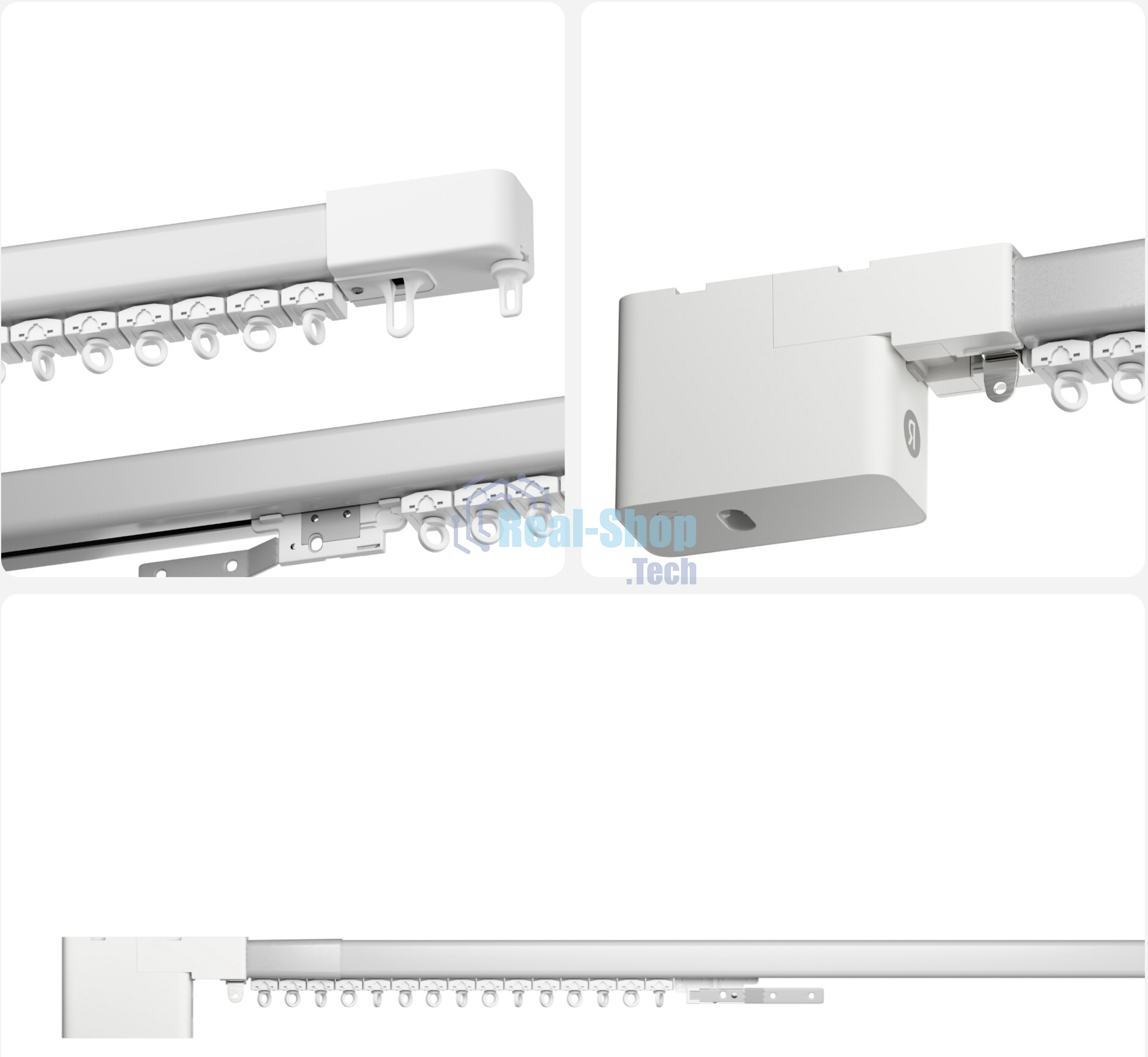 Умный карниз для штор Яндекс, длина 1,8-3 м, работает с Алисой, Zigbee, YNDX-00591