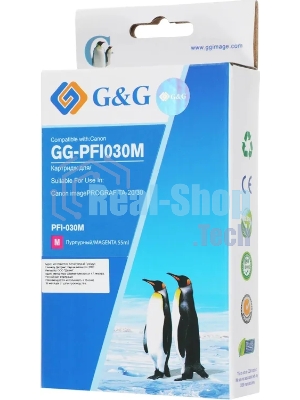 Картридж струйный G&G GG-PFI030M PFI-030M пурпурный (55мл) для Canon imagePROGRAF TA-20/30