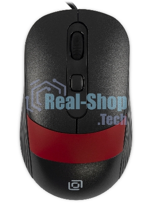 Мышь проводная Oklick 310M черный/красный, 2400 dpi, USB, кнопки - 4