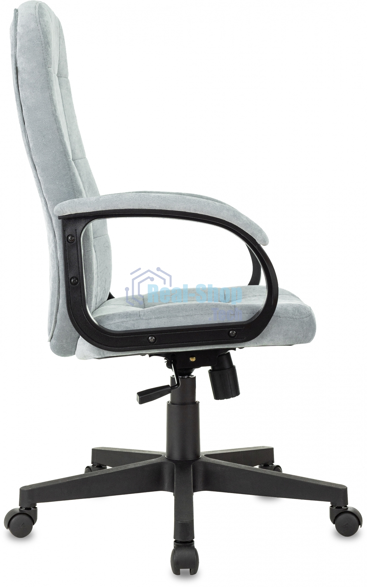 Кресло руководителя Бюрократ CH 002 Fabric серо-голубой Light-28 крестов. пластик