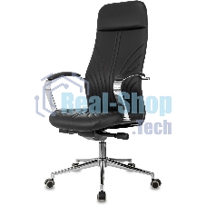 Кресло руководителя Бюрократ CH-610SL-Lux черный. эко.кожа. крестов. металл хром